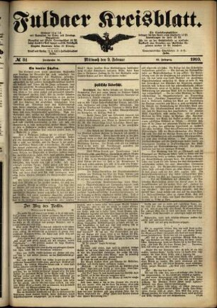 Ausgabe vom Mittwoch, den 09. Februar 1910.