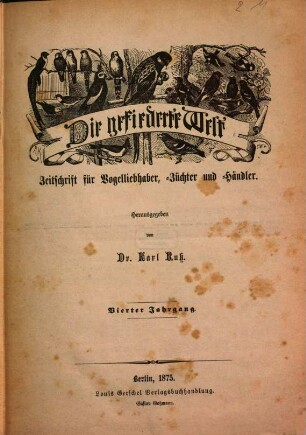 Gefiederte Welt : GW. 4. 1875