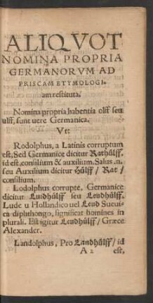 Nomina propria habentia olff seu ulff, sunt vere Germanica.