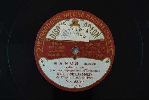 Manon : Valse de l'or / (Massenet)