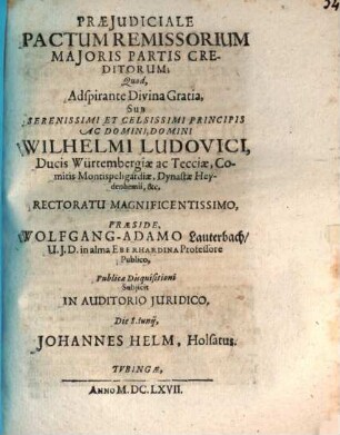 Praejudiciale pactum remissorium majoris partis creditorum