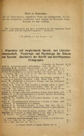 Antiquariats-Katalog ... : Alfred Lorentz. Antiquariats- & Sortimentsbuchhandlung. [Auch m. d. Tit.]: Lager-Katalog ..., 25