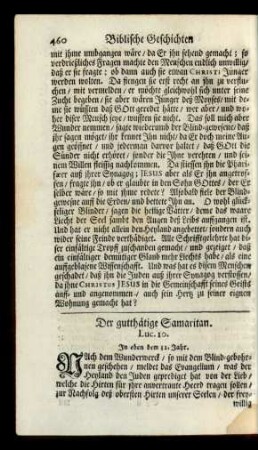 Der gutthätige Samaritan. Luc. 10.