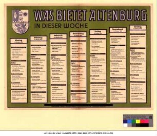 Originaltitel: Was bietet Altenburg in dieser Woche 10. Oktober bis 16. Oktober 1949
