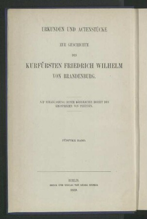 Bd. 5: Ständische Verhandlungen ; Bd. 1 (Cleve-Mark)