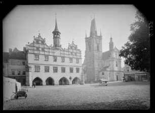 Leitmeritz (Litomerice/Tschechische Republik). Altes Rathaus und Allerheiligenkirche