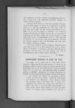 Hamburgische Studenten in Halle um 1823.