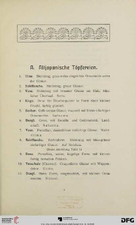 Altjapanische Töpfereien (Nr. 1-78)
