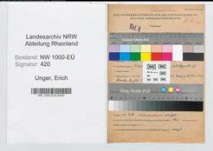 Entnazifizierung Erich Unger, geb. 03.05.1888 (Amtsrat)