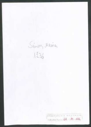Simon, Erna und Maria, Frankfurt a. M., an Wichert