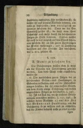B. Womit zu belohnen sey.