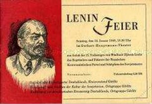 Programmheft zur "Lenin-Feier" 1949 in Görlitz