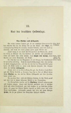 III. Aus der deutschen Heldensage