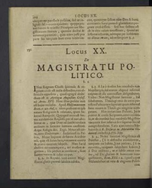 Locus XX. De magistratu politico.