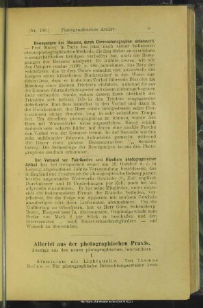 Allerlei aus der photographischen Praxis, Auszüge aus den neuen photographischen Jahrbüchern