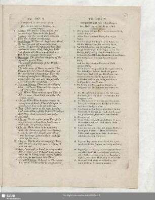 Te Deum [Text engl / dt.]