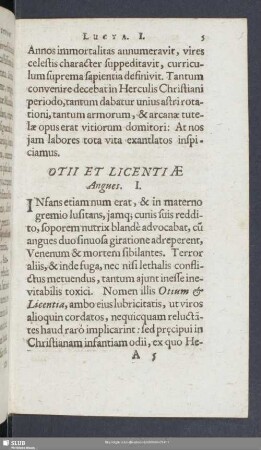 Otii Et Licentiae Angues I.