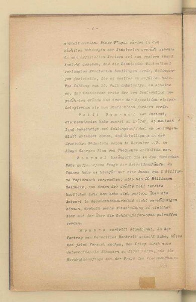 Londoner Ultimatum bis Note vom 12. Juli 1922.- Deutscher Stundungsantrag