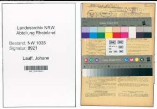Entnazifizierung Johann Lauff , geb. 13.05.1902 (Steiger)
