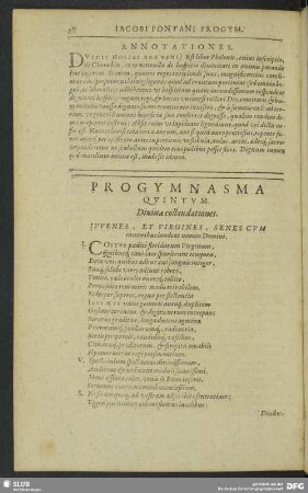 Progymnasma Quintum. Divinae collaudationes