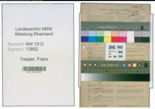 Entnazifizierung Franz Toepler , geb. 29.04.1896 (Lehrer)