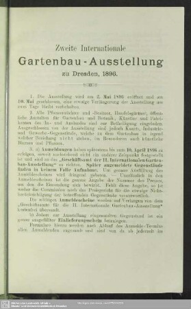 [Verfahren] Zweite Internationale Gartenbau-Ausstellung zu Dresden, 1896