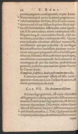 Cap. VII. De Axiomate discreto.