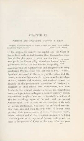 Chapter VI. Political and commercial symptoms in Korea