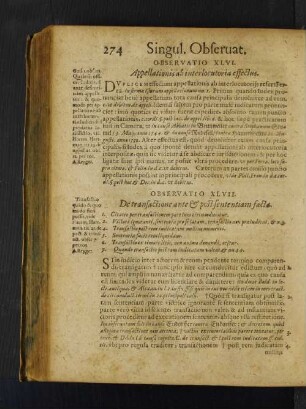 Observatio XLVII. De transactione ante et post sententiam facta.