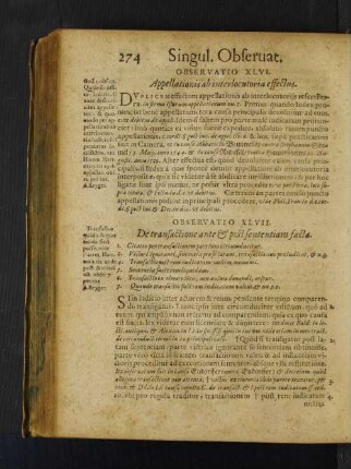 Observatio XLVII. De transactione ante et post sententiam facta.