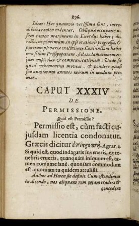 Caput XXXIV De Permissione.