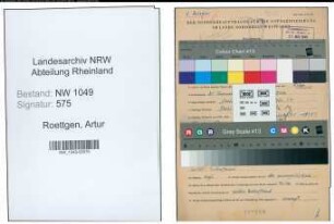 Entnazifizierung Artur Roettgen , geb. 20.01.1906 (Verwaltungsangestellter)