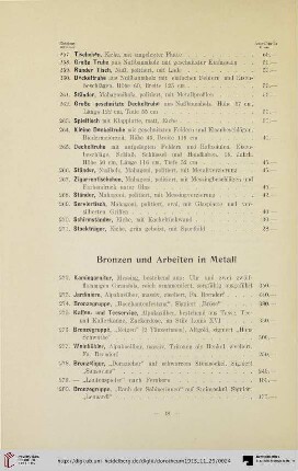 Bronzen und Arbeiten in Metall (Nr. 272-304)