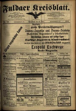 Zweite Ausgabe vom Samstag, den 16. Juni 1906.