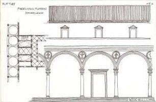 Eckert, Georg; München; Studienarbeiten - Findelhaus in Florenz (Teilgrundriss, Teilansicht)