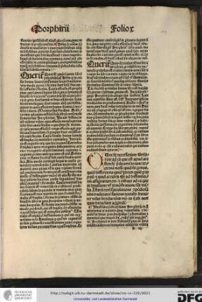 Iste est liber predicabilium Porphirii, in quo determinat de naturis quinque universalium et dividitur in duas partes principales...