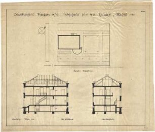 Billing, Hermann; Singen; Krankenhaus - Chefarztwohnhaus (Schnitte; Grundriss)