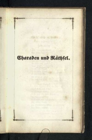 Charaden und Räthsel