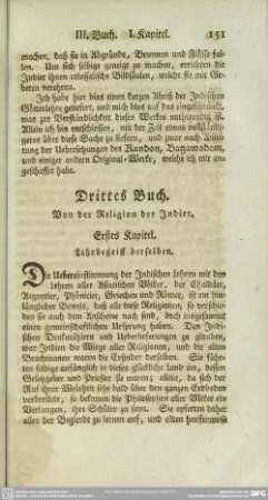 Drittes Buch. Von der Religion der Indier