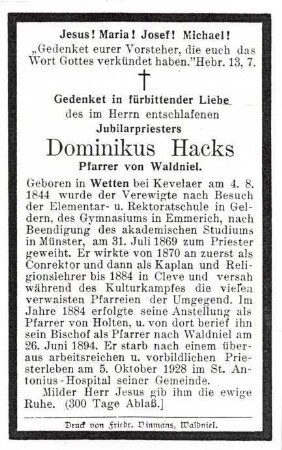 Hackes, Dominikus