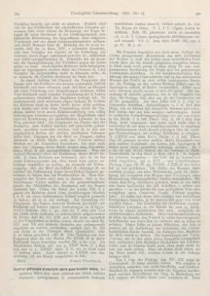 339-343 [Rezension] Otto, Jo. Car. Th. Eques de (Ed.), Justini, philosophi et martyris, Opera quae feruntur omnia. Tom. I, Pars I.: Opera Justini indubitata. Editio tertia plurimum aucta et emendata