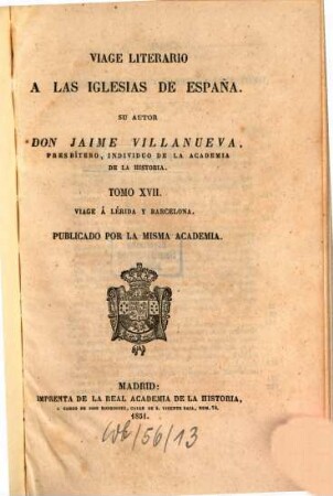 Viage literario a las iglesias de España, 17. Viage á Lérida y Barcelona