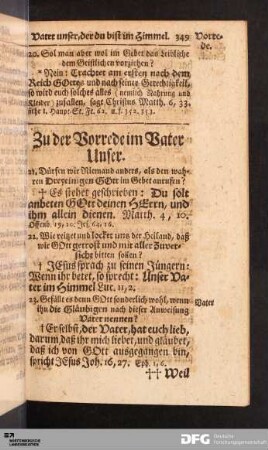 Zu der Vorrede im Vater Unser