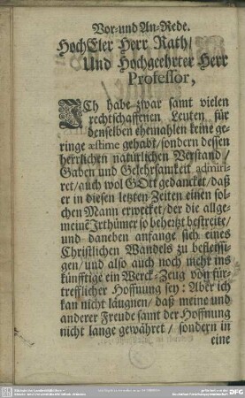 Vor-und An-Rede