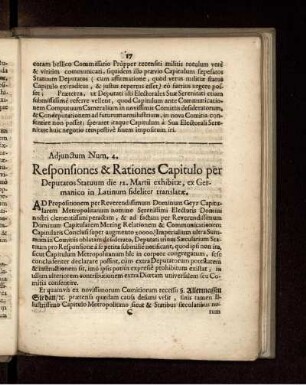 Adjunctum Num. 4.