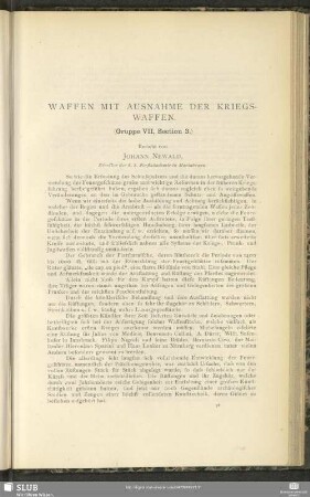 Waffen Mit Ausnahme Der Kriegswaffen : (Gruppe VII, Section 3)