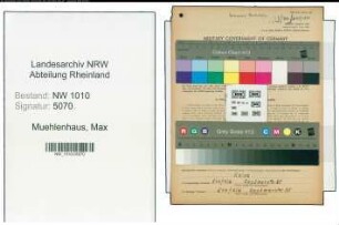 Entnazifizierung Max Muehlenhaus , geb. 01.06.1896 (Schneider)