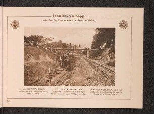 1 cbm Universalbagger, beim Bau der Usambara-Bahn in Deutsch-Ostafrika.