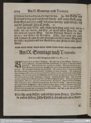 Am IX. Sonntage nach Trinitatis