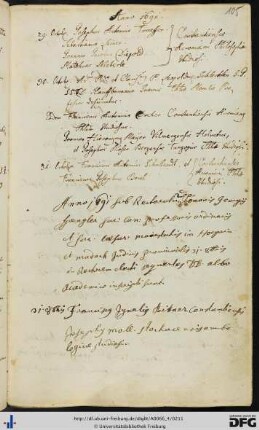 [fol. 105] Rektorat Johann Georg Spengler 1691/92
